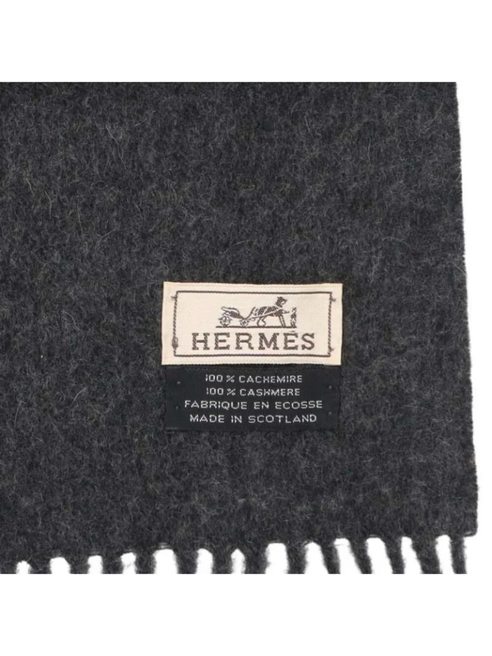 Hermes Cashmere Fringe Scarf